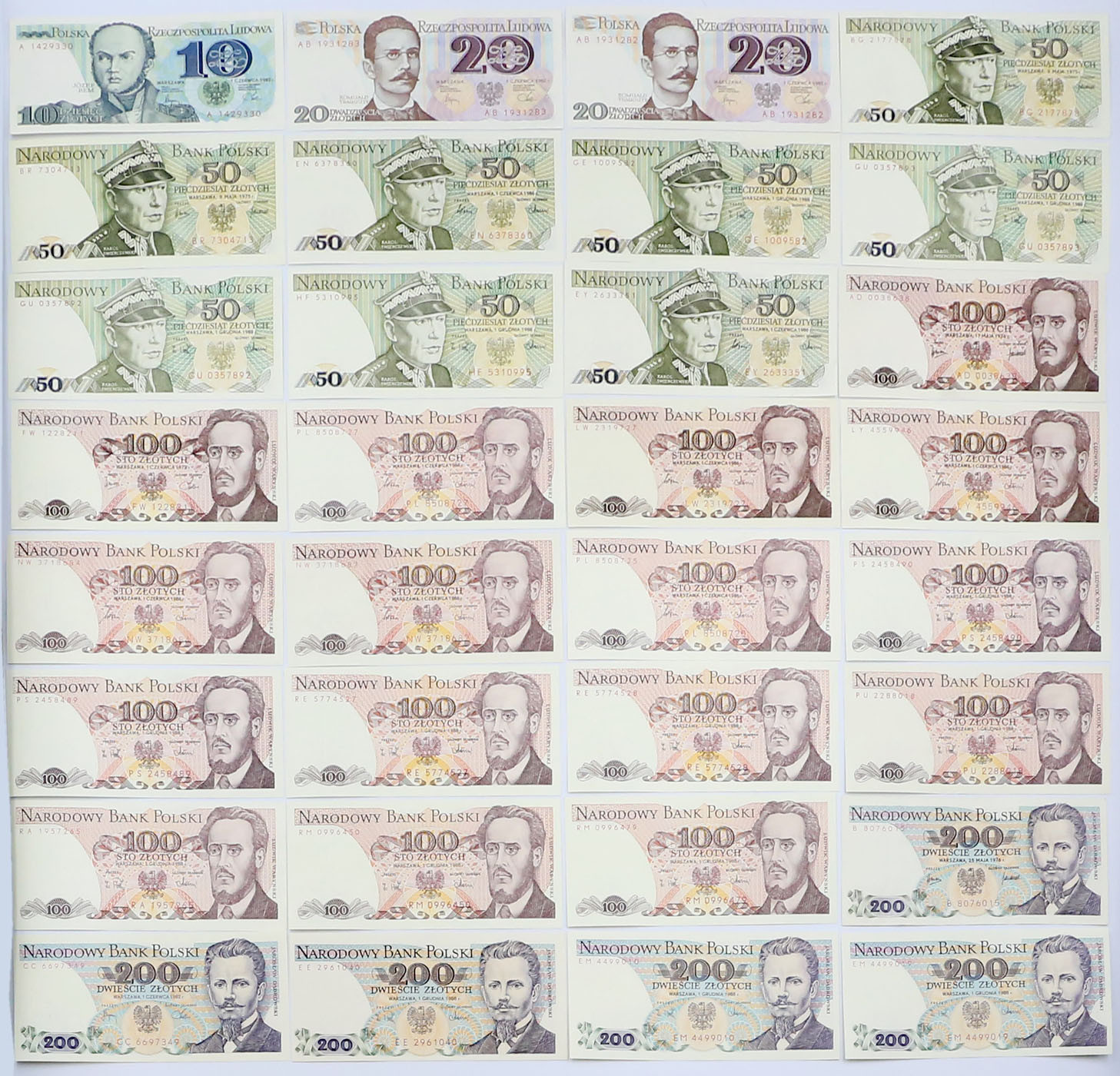 PRL. 10-500.złotych  1993, zestaw